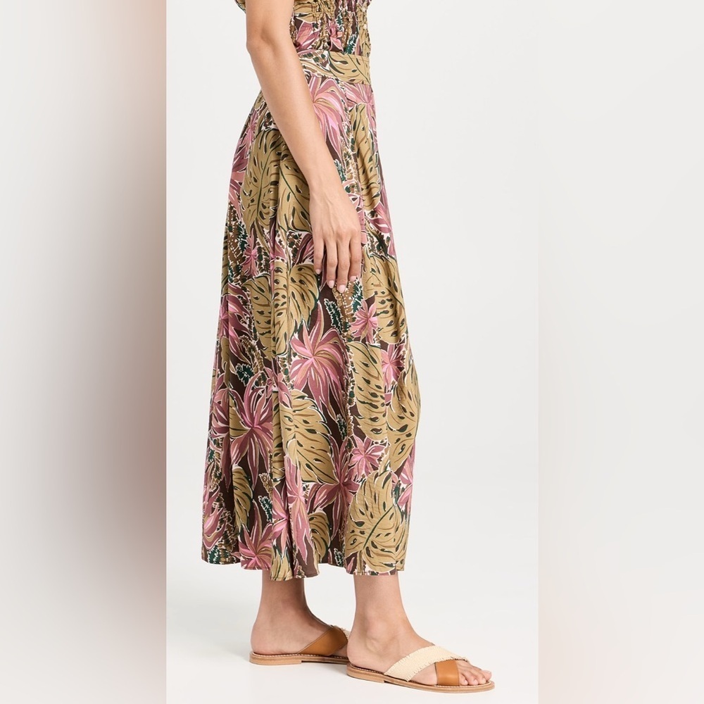 Madewell Crinkled Crepe Maxi Skirt in Brushstroke Monstera, Size 8 - Picture 2 of 14